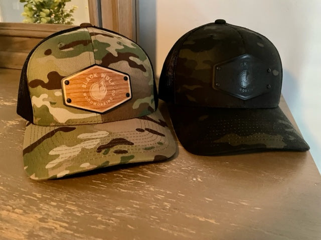 Black Wolf Wooden Patch Multicam/Black Hat