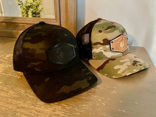 Black Wolf Wooden Patch Black Multicam/Black Hat