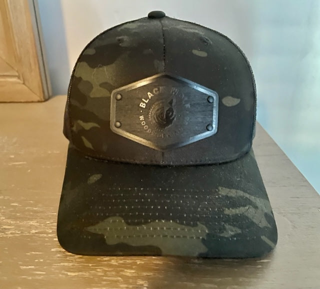 Black Wolf Wooden Patch Black Multicam/Black Hat