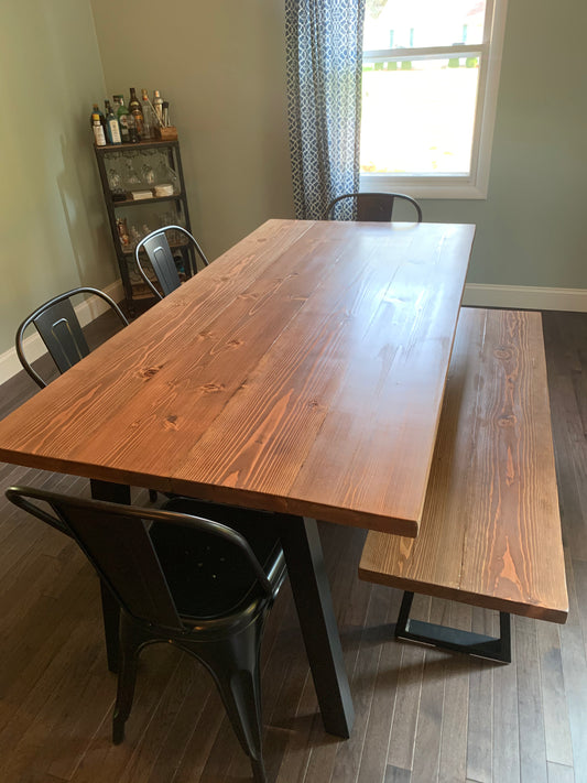 Maple Dining Room Table w/ Steel Legs
